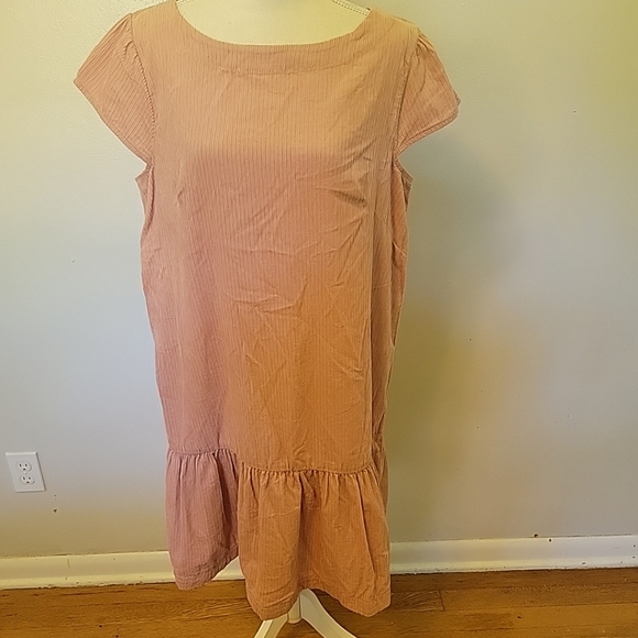 Anthropologie Maeve Corduroy Short Sleeve Dress Pink 12 NWT - Picture 2 of 9